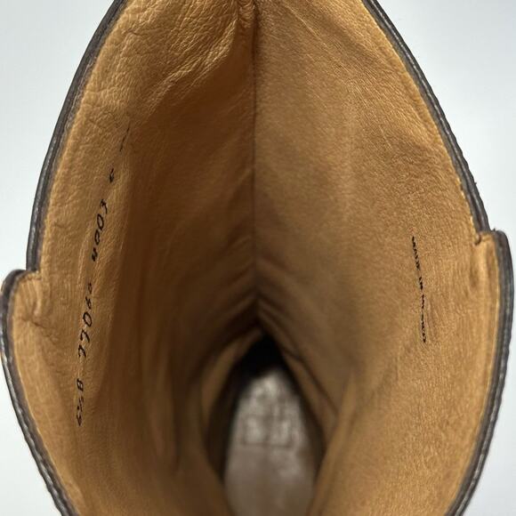 Frye Black Tall Boots Size 6.5 Leather Round Toe Low Block Heel Pull-On Style - Picture 6 of 15